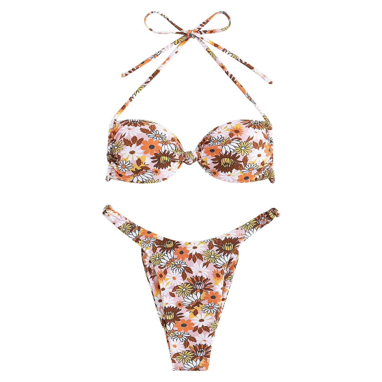 Zqgjb Women S Triangle Bikini Floral String Bikini Set Two Piece Lace