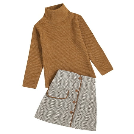 Yinyinxull 2Pcs Kids Toddler Baby Girls Fall Winter Outfit Long Sleeve Knitted Shirt Sweater Tops Button Skirt Dark Khaki 4-5 Years
Yinyinxull 2Pcs Kids Toddler Baby Girls Fall Winter Outfit Long Sleeve Knitted Shirt Sweater Tops Button Skirt Dark Khaki 4-5 Years