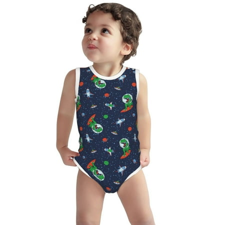 Vsdgher Dinosaur Astronaut Print Baby Unisex Baby Cotton Sleeveless Bodysuits Soft and velvety comfortable and breathable
Vsdgher Dinosaur Astronaut Print Baby Unisex Baby Cotton Sleeveless Bodysuits Soft and velvety comfortable and breathable