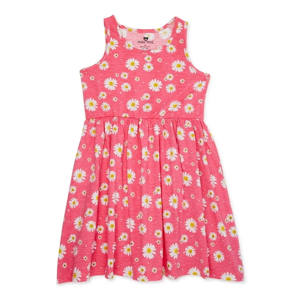 Pink Velvet Girls Jersey Flare Summer Play Dress, Sizes 4-12