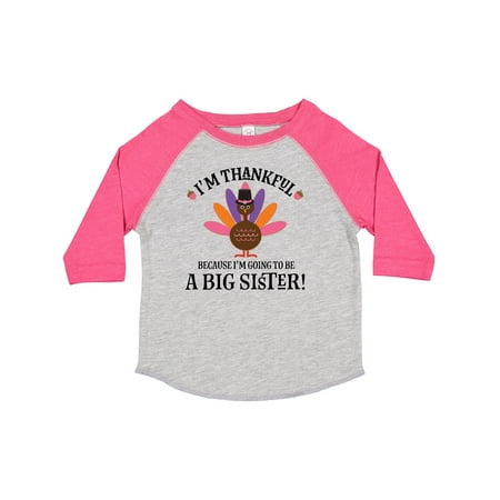 Inktastic Big Sister Thanksgiving Announcement Gift Toddler Toddler Girl T-Shirt