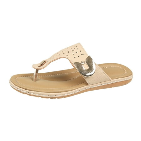 Youmylove Women Fashion Solid Color Leather Sandals Metal Buckle Flat Comfort Flip Flop Summer Comfy Daily Simple Walking Footwears
Youmylove Women Fashion Solid Color Leather Sandals Metal Buckle Flat Comfort Flip Flop Summer Comfy Daily Simple Walking Footwears