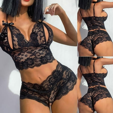 HWRETIE Women Lingerie Set Clearance Sexy Women Bowknot Lingerie Lace Hollow Out Temptation Babydoll Underwear Panties Underpants Sleepwear Briefs Suit Rollbacks Black L
HWRETIE Women Lingerie Set Clearance Sexy Women Bowknot Lingerie Lace Hollow Out Temptation Babydoll Underwear Panties Underpants Sleepwear Briefs Suit Rollbacks Black L