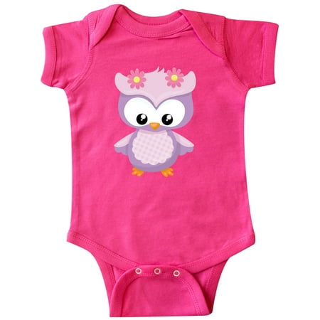 Inktastic Cute Pink and Purple Owl Gift Baby Girl Bodysuit