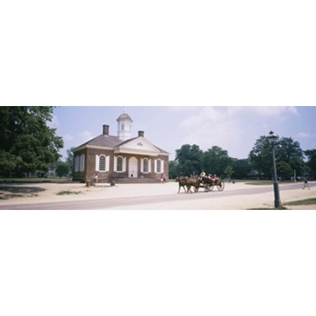 Carriage moving on a road Colonial Williamsburg Williamsburg Virginia USA Stretched Canvas - Panoramic Images (18 x 6)