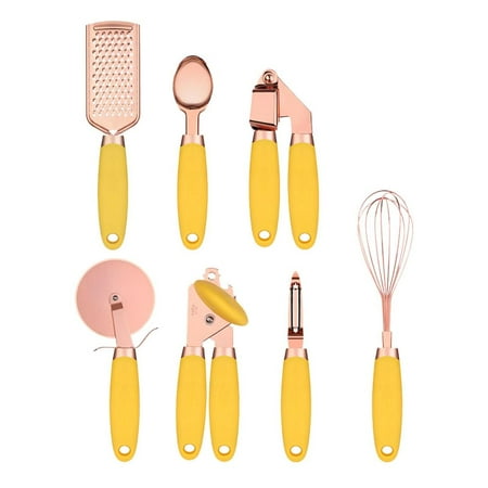 7 Pcs Kitchen Tool Set|Steel Kitchen Utensils with Non-Slip Handles|Kitchen Utensil Set Grater Can Opener Whisk Pizza Cutter Garlic Press Peeler
7 Pcs Kitchen Tool Set|Steel Kitchen Utensils with Non-Slip Handles|Kitchen Utensil Set Grater Can Opener Whisk Pizza Cutter Garlic Press Peeler
