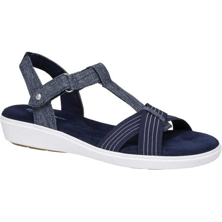 Women s Grasshoppers Ruby T Strap Sandal Peacoat Navy Chambray 6 M
