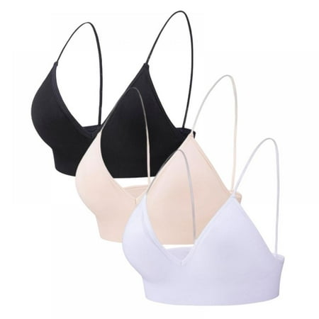 3 Pieces V Neck Cami Bra Padded Seamless Bralette Straps Sleeping Bra for Women Girls
3 Pieces V Neck Cami Bra Padded Seamless Bralette Straps Sleeping Bra for Women Girls