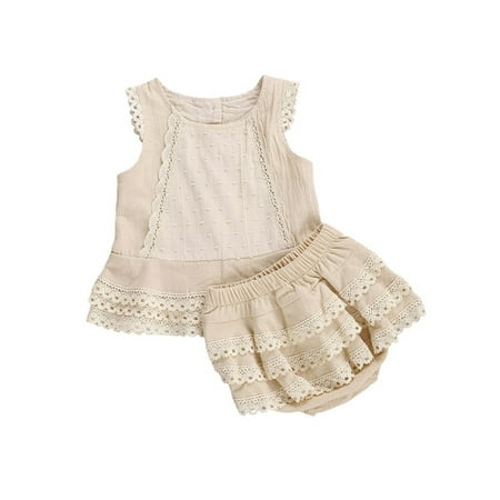 Yinyinxull 2Pcs Kids Baby Girls Clothes Sets Sleeveless Shirt Tops Lace Ruffle PP Shorts Apricot 12-18 Months
Yinyinxull 2Pcs Kids Baby Girls Clothes Sets Sleeveless Shirt Tops Lace Ruffle PP Shorts Apricot 12-18 Months
