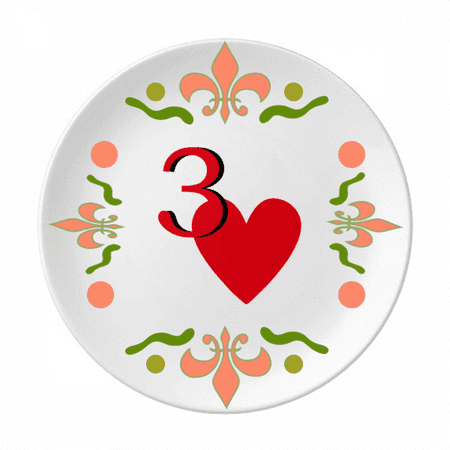 Love Jupiter Heart 3 Poker Flower Ceramics Plate Tableware Dinner Dish