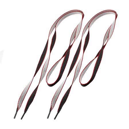 Lady Leisure Sport Shoes Flat Stripes Black White String Laces Shoelaces Pair