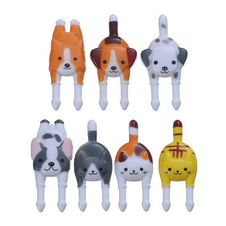 Famure Fork|Bento Food Picks Forks Reusable Cat Dog Animal Fruit