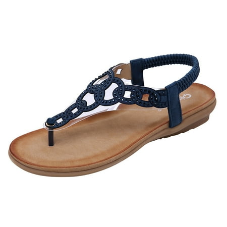 Pgeraug womens slippers Summer Women s Open-Toe Sandals Bohemian Rhinestone Flat Elastic Band Beach Shoe mens slippers Blue 39
Pgeraug womens slippers Summer Women s Open-Toe Sandals Bohemian Rhinestone Flat Elastic Band Beach Shoe mens slippers Blue 39