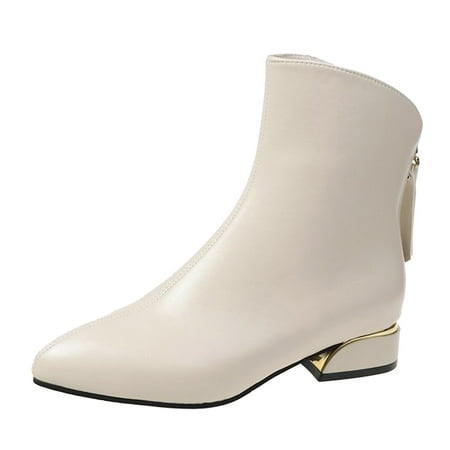 TAIAOJING Boots For Women Artificial Leather Solid Color Autumn Thick Sole Square Heels Zipper Short Booties Pointed Toe Fashion Shoes
TAIAOJING Boots For Women Artificial Leather Solid Color Autumn Thick Sole Square Heels Zipper Short Booties Pointed Toe Fashion Shoes
