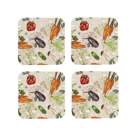 Tebeau Cute Vegetables Print Set of 4 Leather Drink Coasters Round Cup Mat Pad for Home and Kitchen Use 4 -Square
Tebeau Cute Vegetables Print Set of 4 Leather Drink Coasters Round Cup Mat Pad for Home and Kitchen Use 4 -Square