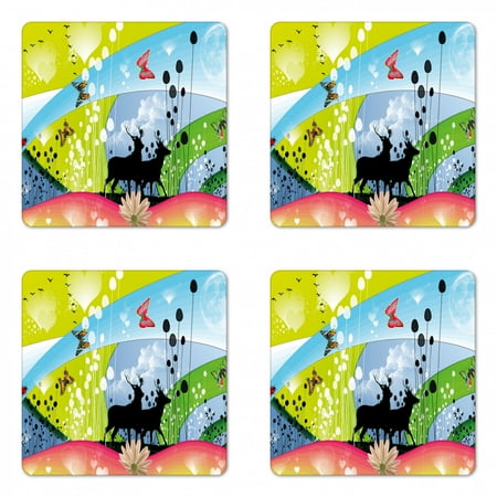 Nature Coaster Set of 4 2 Reindeer Walking in Spring with Butterflies Flowers Hearts Pastoral Love Graphic Square Hardboard Gloss Coasters Standard Size Multicolor by Ambesonne
Nature Coaster Set of 4 2 Reindeer Walking in Spring with Butterflies Flowers Hearts Pastoral Love Graphic Square Hardboard Gloss Coasters Standard Size Multicolor by Ambesonne