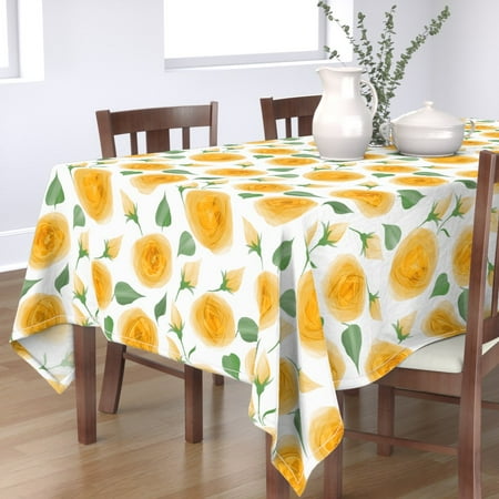 Cotton Sateen Tablecloth 90 Square - Roses Yellow Watercolor Flowers Garden Floral Stem Leaf Terrarium Green Wedding White Gold Mod Print Custom Table Linens by Spoonflower
Cotton Sateen Tablecloth 90 Square - Roses Yellow Watercolor Flowers Garden Floral Stem Leaf Terrarium Green Wedding White Gold Mod Print Custom Table Linens by Spoonflower