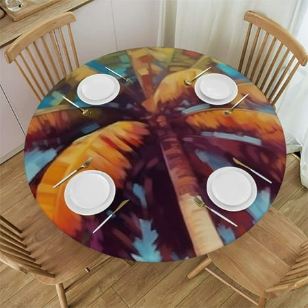 Qlo0ole Round Tablecloth with Elastic Edges Circular Tablecloth Waterproof Tabletop Wipeable Polyester Table Cloth Durability Table Cover Fitted for Kitchen Outdoor Party Decor Palm Tree 54-58
Qlo0ole Round Tablecloth with Elastic Edges Circular Tablecloth Waterproof Tabletop Wipeable Polyester Table Cloth Durability Table Cover Fitted for Kitchen Outdoor Party Decor Palm Tree 54-58