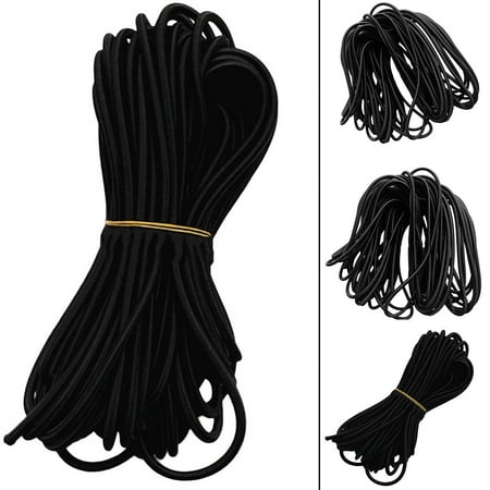 GLFSIL 6mm Elastic Bungee Rope Shock Cord Tie Down Boats Trailers 10m Strong Black