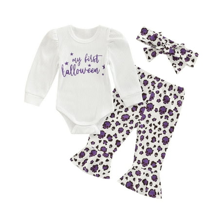 GuliriFei Baby Girl My First Halloween Outfits Long Sleeve Romper + Flare Pants + Headband Set
GuliriFei Baby Girl My First Halloween Outfits Long Sleeve Romper + Flare Pants + Headband Set