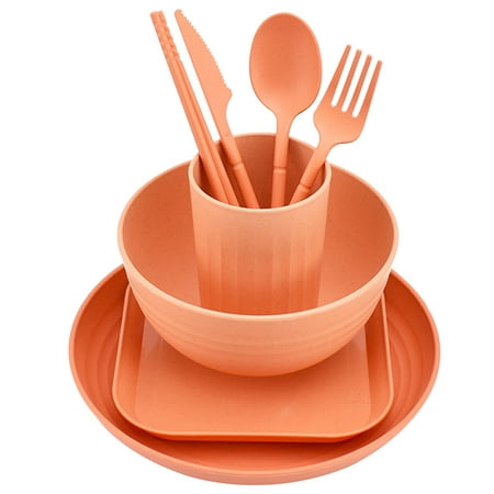 1 Set of Wheat Straw Dinnerware Set Party Dinnerware Kit Bowl Dish Cup Spoon Chopstick
1 Set of Wheat Straw Dinnerware Set Party Dinnerware Kit Bowl Dish Cup Spoon Chopstick