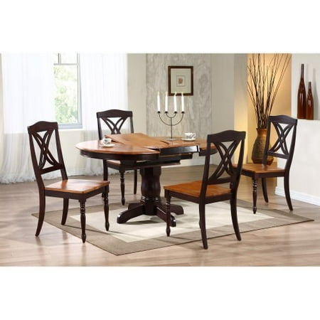 Iconic Furniture 5 Piece Oval Dining Table Set - Whiskey \/ Mocha