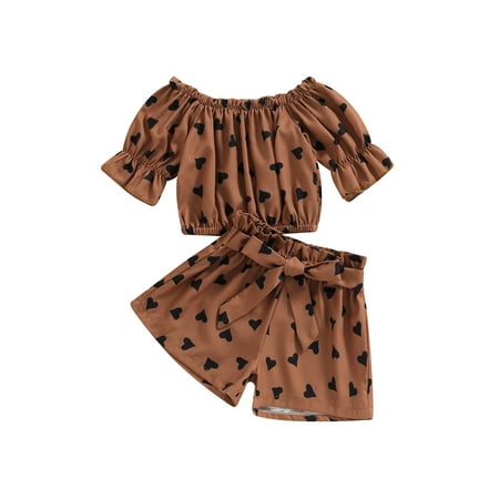 Bagilaanoe 2pcs Toddler Baby Girl Short Pants Set Heart Print Short Sleeve Off Shoulder Tops + Shorts with Belt 12M 18M 24M 3T 4T 5T Kids Casual Summer Outfits
Bagilaanoe 2pcs Toddler Baby Girl Short Pants Set Heart Print Short Sleeve Off Shoulder Tops + Shorts with Belt 12M 18M 24M 3T 4T 5T Kids Casual Summer Outfits