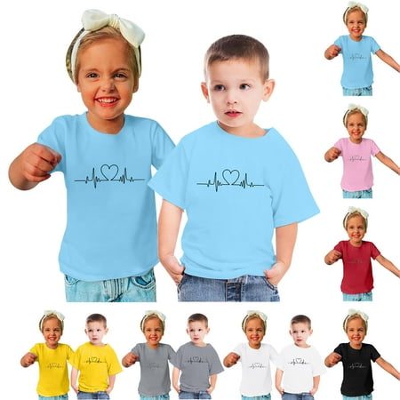 Elainilye Fashion Toddler Boys Girls Clothes Valentine s Day Print Cotton T-shirt Round Neck Short Sleeve Top Sizes 3-10Y Gray
Elainilye Fashion Toddler Boys Girls Clothes Valentine s Day Print Cotton T-shirt Round Neck Short Sleeve Top Sizes 3-10Y Gray