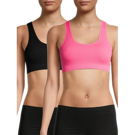 No Boundaries Juniors Seamless Scoop Neck Bralette 2-Pack