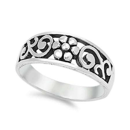 925 Sterling Silver Plumeria Ring