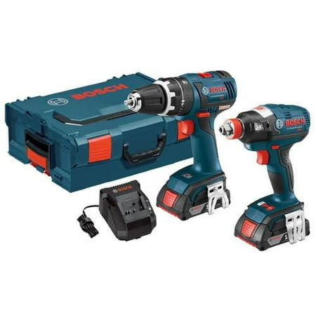 Factory-Reconditioned Bosch CLPK250-181L-RT Compact Tough 18V Cordless Lithium-Ion Brushless Hammer Drill & Impact Drive (Refurbished)