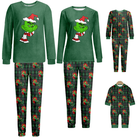 Holiday Family Matching Christmas Pajamas Sets The Grinch Green Buffalo Plaid Print Baby-Kids-Adult-Pet Size 2-Piece Top and Pants Bodysuits Xmas PJS Sleepwear
Holiday Family Matching Christmas Pajamas Sets The Grinch Green Buffalo Plaid Print Baby-Kids-Adult-Pet Size 2-Piece Top and Pants Bodysuits Xmas PJS Sleepwear