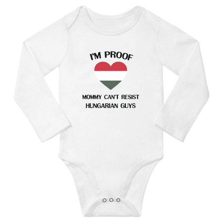 I m Proof Mommy Can t Resist Hungarian Guys Baby Long Sleeve Bodysuit Outfits (White 24 Months)
I m Proof Mommy Can t Resist Hungarian Guys Baby Long Sleeve Bodysuit Outfits (White 24 Months)