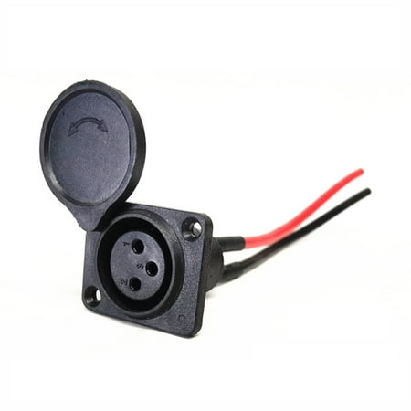Battery Charger Port 3Pin Inline Connector Jack Socket For Scooter E-wheelchair