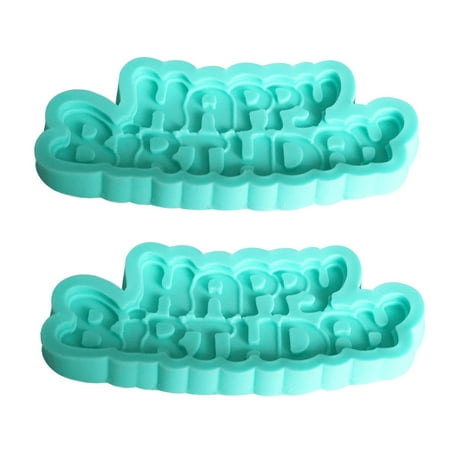 Buodes 2PC Happy Birthday Cake Mold Silicone Letter Mold and Number Chocolate