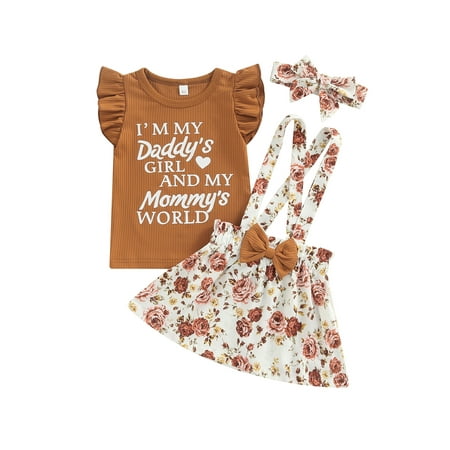 jaweiw Toddler Kids Girls T shirt + Suspender Skirt Outfits Set Letter Printed Fly Sleeve Floral Printed Headband 1 2 3 4 Years
jaweiw Toddler Kids Girls T shirt + Suspender Skirt Outfits Set Letter Printed Fly Sleeve Floral Printed Headband 1 2 3 4 Years