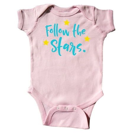Inktastic Follow The Stars - Blue Yellow Gift Baby Boy or Baby Girl Bodysuit