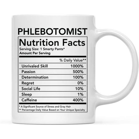 CTDream Funny 11oz. Ceramic Coffee Tea Mug Thank You Gift Phlebotomist Nutritional Facts 1-Pack Novelty Gag Birthday Christmas Gift Ideas Coworker
CTDream Funny 11oz. Ceramic Coffee Tea Mug Thank You Gift Phlebotomist Nutritional Facts 1-Pack Novelty Gag Birthday Christmas Gift Ideas Coworker