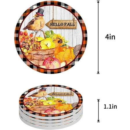 KXMDXA Farm Autumn Bird and Fruits Pumpkins Classic Plaid Set of 6 Round Coaster for Drinks Absorbent Ceramic Stone Coasters Cup Mat with Cork Base for Home Kitchen Room Coffee Table Bar Decor
KXMDXA Farm Autumn Bird and Fruits Pumpkins Classic Plaid Set of 6 Round Coaster for Drinks Absorbent Ceramic Stone Coasters Cup Mat with Cork Base for Home Kitchen Room Coffee Table Bar Decor