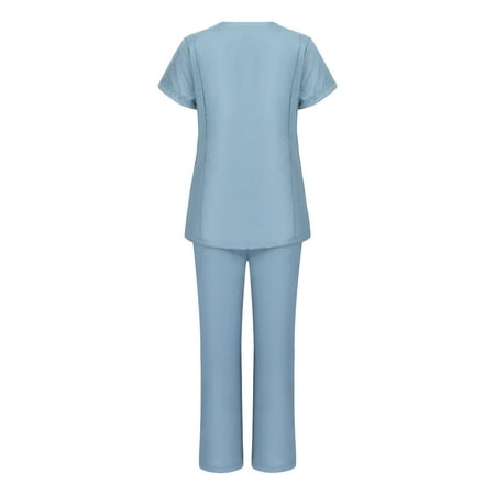 Summer Tops for Women 2022 Solid Color Scrubs For Women Set Plus Size Two Piece Outfits With Pockets Short Sleeve Shirts Loose Summer Long Pants
Summer Tops for Women 2022 Solid Color Scrubs For Women Set Plus Size Two Piece Outfits With Pockets Short Sleeve Shirts Loose Summer Long Pants