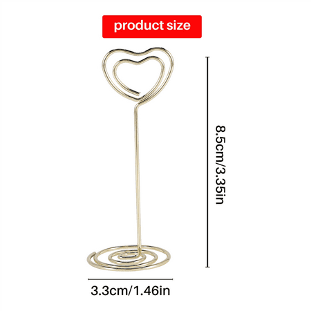 24Pcs Place Card Holders Heart Shape Table Number Stands Table Number Holders for Party Clips Gold
24Pcs Place Card Holders Heart Shape Table Number Stands Table Number Holders for Party Clips Gold