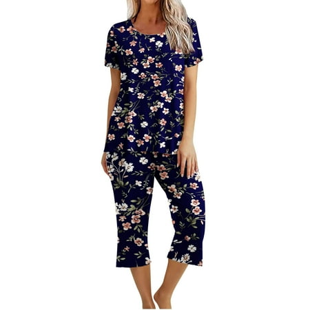 OVBMPZD 2PC Women s Printed Round Neck Short Sleeve Casual Sleepshirt +Loose Cropped Pants Sets Loungewear Pajamas With Pockets Purple XXL
OVBMPZD 2PC Women s Printed Round Neck Short Sleeve Casual Sleepshirt +Loose Cropped Pants Sets Loungewear Pajamas With Pockets Purple XXL
