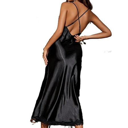 Spaghetti Strap Sexy Plain Slip Dress Black Sleeveless Women Nightgowns & Sleepshirts
Spaghetti Strap Sexy Plain Slip Dress Black Sleeveless Women Nightgowns & Sleepshirts