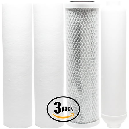 3-Pack Replacement for Filter Kit for PurePro G-106M RO System - Includes Carbon Block Filter PP Sediment Filters & Inline Filter Cartridge - Denali Pure Brand
3-Pack Replacement for Filter Kit for PurePro G-106M RO System - Includes Carbon Block Filter PP Sediment Filters & Inline Filter Cartridge - Denali Pure Brand