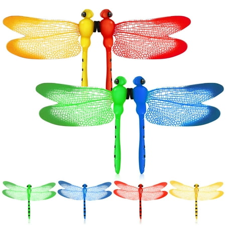 8pcs Fridge Magnets 3D Dragonfly Refrigerator Magnets PVC Whiteboard Magnets