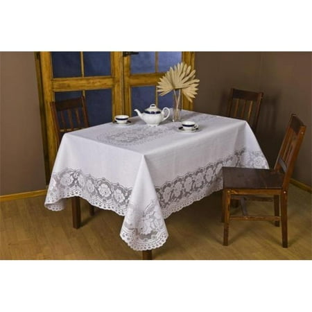 65 in. European Lace Table Cloth White 
65 in. European Lace Table Cloth White