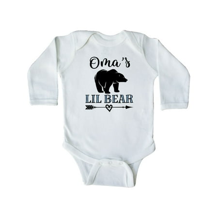 Inktastic Oma Lil Bear Cub Grandson Gift Baby Boy Long Sleeve Bodysuit