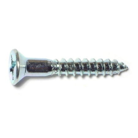 #10 x 1-1/4 Zinc Plated Steel Phillips Flat Head Wood Screws WSFS-317