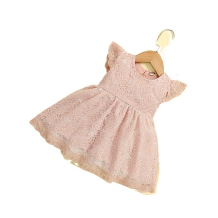 Cute Plain Round Neck Smock Sleeveless Pink Baby Dresses (Baby s)