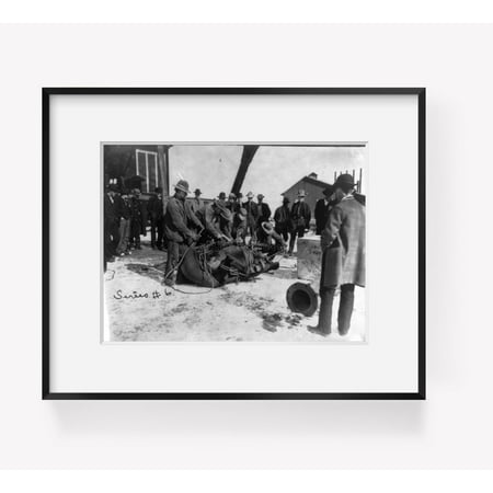 Photo: Preparing mule descent down mine shaft tying up mule